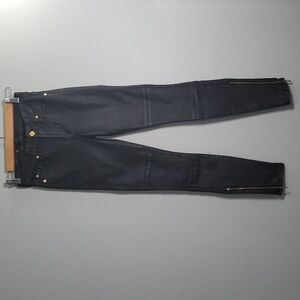 7 for all mankind jeans women's size 00 size 24 black zippered ankle wax…